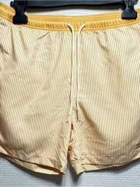 Yellow Striped Drawstring Shorts